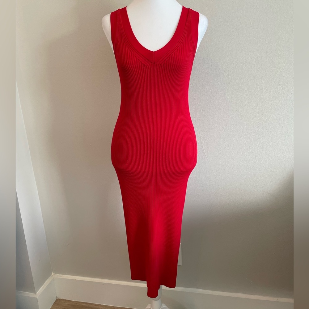 Michael Kors Red Ribbed Dress XS